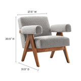 27 Inch Modern Boucle Fabric Upholstered Armchairs - Set of 2