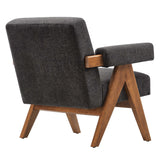 28 Inch Woven Heathered Fabric Armchair Set of 2