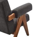 28 Inch Woven Heathered Fabric Armchair Set of 2