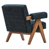 28 Inch Woven Heathered Fabric Armchair Set of 2