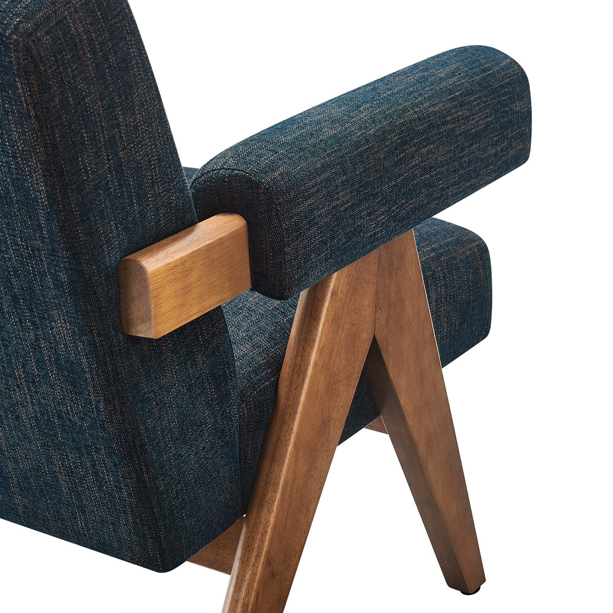 28 Inch Woven Heathered Fabric Armchair Set of 2