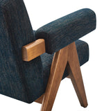 28 Inch Woven Heathered Fabric Armchair Set of 2