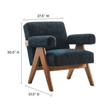 28 Inch Woven Heathered Fabric Armchair Set of 2