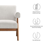 28 Inch Woven Heathered Fabric Armchair Set of 2