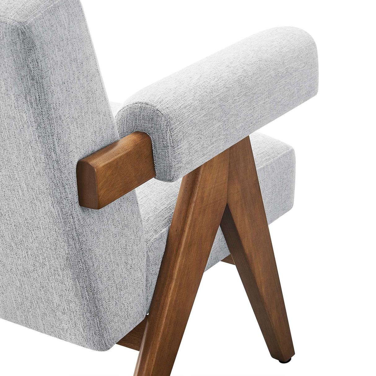 28 Inch Woven Heathered Fabric Armchair Set of 2