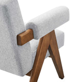 28 Inch Woven Heathered Fabric Armchair Set of 2