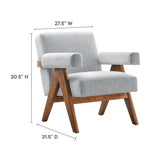 28 Inch Woven Heathered Fabric Armchair Set of 2