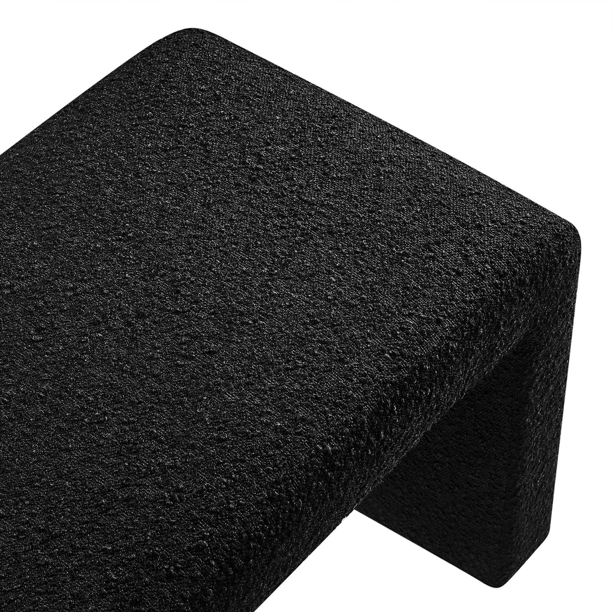 60 Inch Boucle Fabric Waterfall Long Bench with Dense Foam Padding