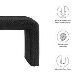 60 Inch Boucle Fabric Waterfall Long Bench with Dense Foam Padding