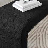 60 Inch Boucle Fabric Waterfall Long Bench with Dense Foam Padding