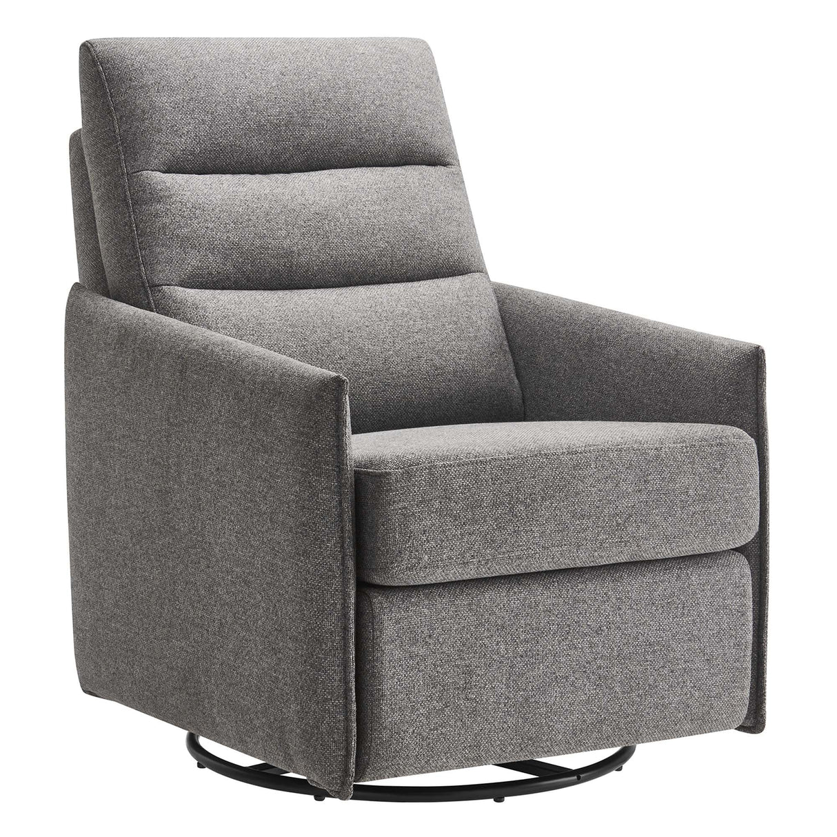 28 Inch Upholstered Fabric Swivel Glider Lounge Chair