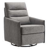 28 Inch Upholstered Fabric Swivel Glider Lounge Chair