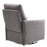 28 Inch Upholstered Fabric Swivel Glider Lounge Chair