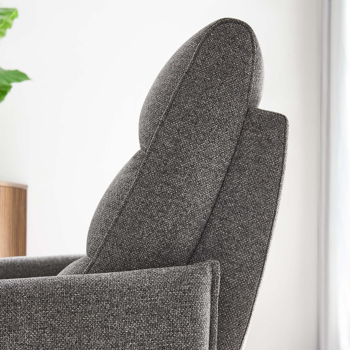 28 Inch Upholstered Fabric Swivel Glider Lounge Chair