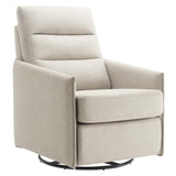 28 Inch Upholstered Fabric Swivel Glider Lounge Chair