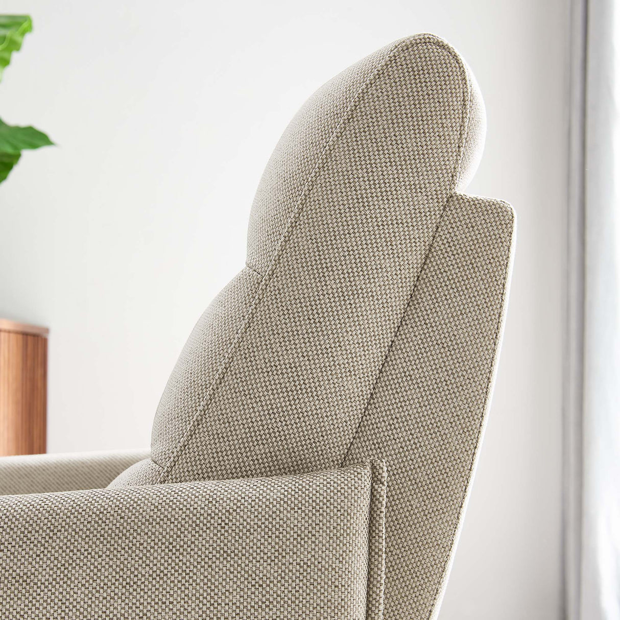 28 Inch Upholstered Fabric Swivel Glider Lounge Chair
