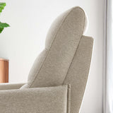 28 Inch Upholstered Fabric Swivel Glider Lounge Chair