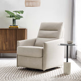 28 Inch Upholstered Fabric Swivel Glider Lounge Chair