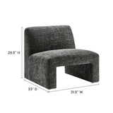 32 Inch Oversized Armless Chenille Upholstered Accent Chair