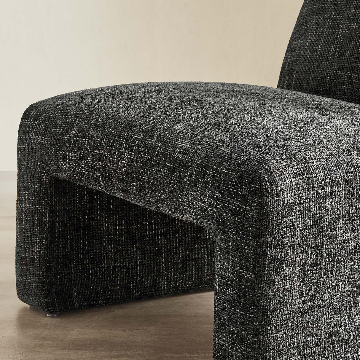 32 Inch Oversized Armless Chenille Upholstered Accent Chair
