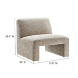 32 Inch Oversized Armless Chenille Upholstered Accent Chair