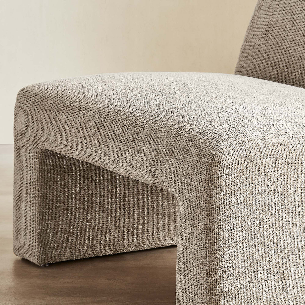 32 Inch Oversized Armless Chenille Upholstered Accent Chair