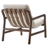 29 Inch Wood Sling Chair in Walnut