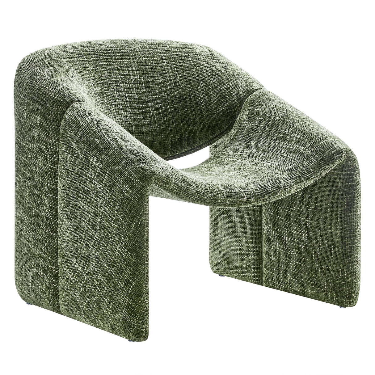 31 Inch Modern Curved Chenille Upholstered Accent Chair