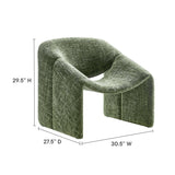 31 Inch Modern Curved Chenille Upholstered Accent Chair