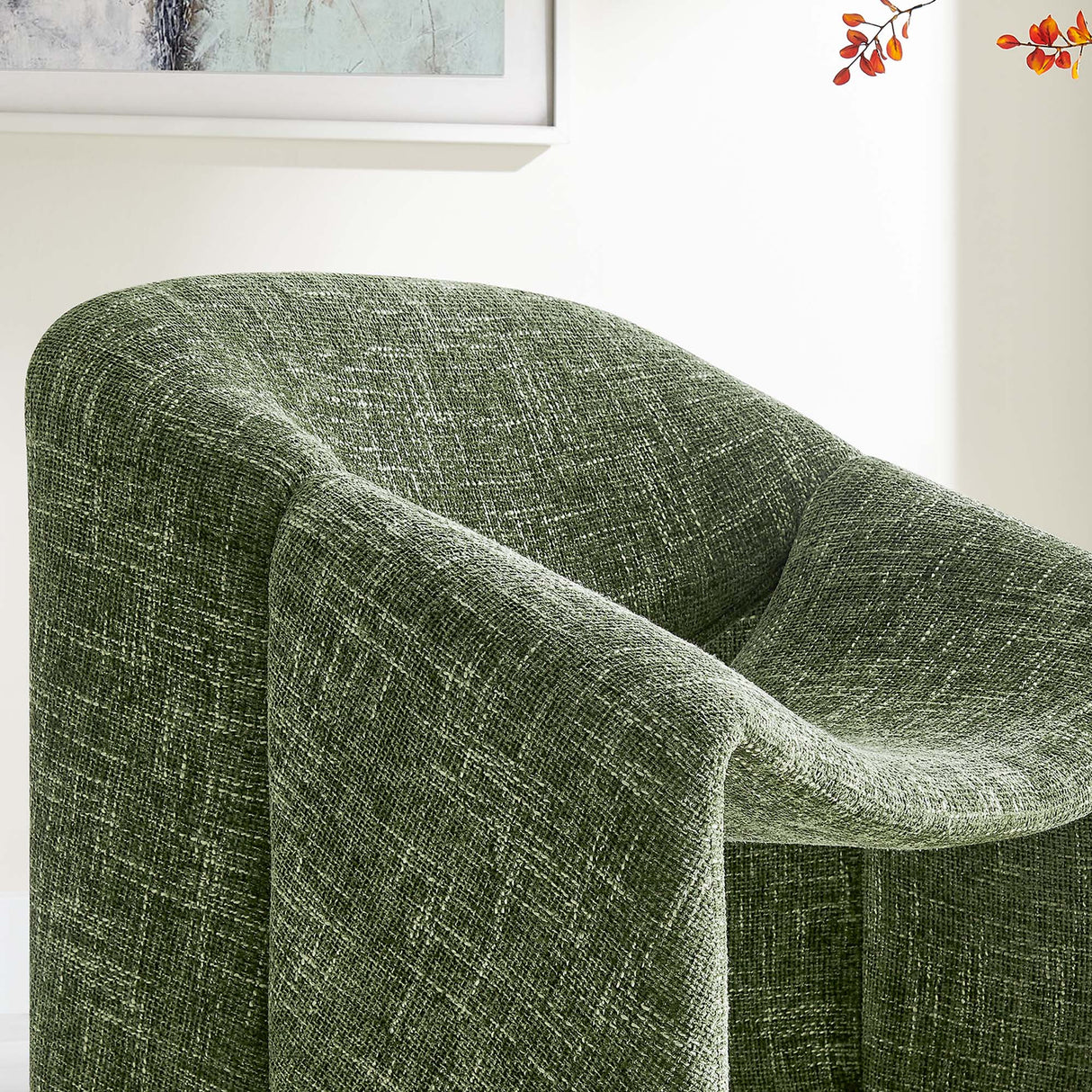 31 Inch Modern Curved Chenille Upholstered Accent Chair