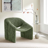 31 Inch Modern Curved Chenille Upholstered Accent Chair