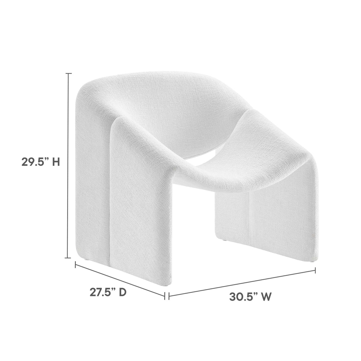 31 Inch Modern Curved Chenille Upholstered Accent Chair