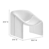 31 Inch Modern Curved Chenille Upholstered Accent Chair