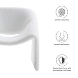 31 Inch Modern Curved Chenille Upholstered Accent Chair