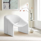 31 Inch Modern Curved Chenille Upholstered Accent Chair