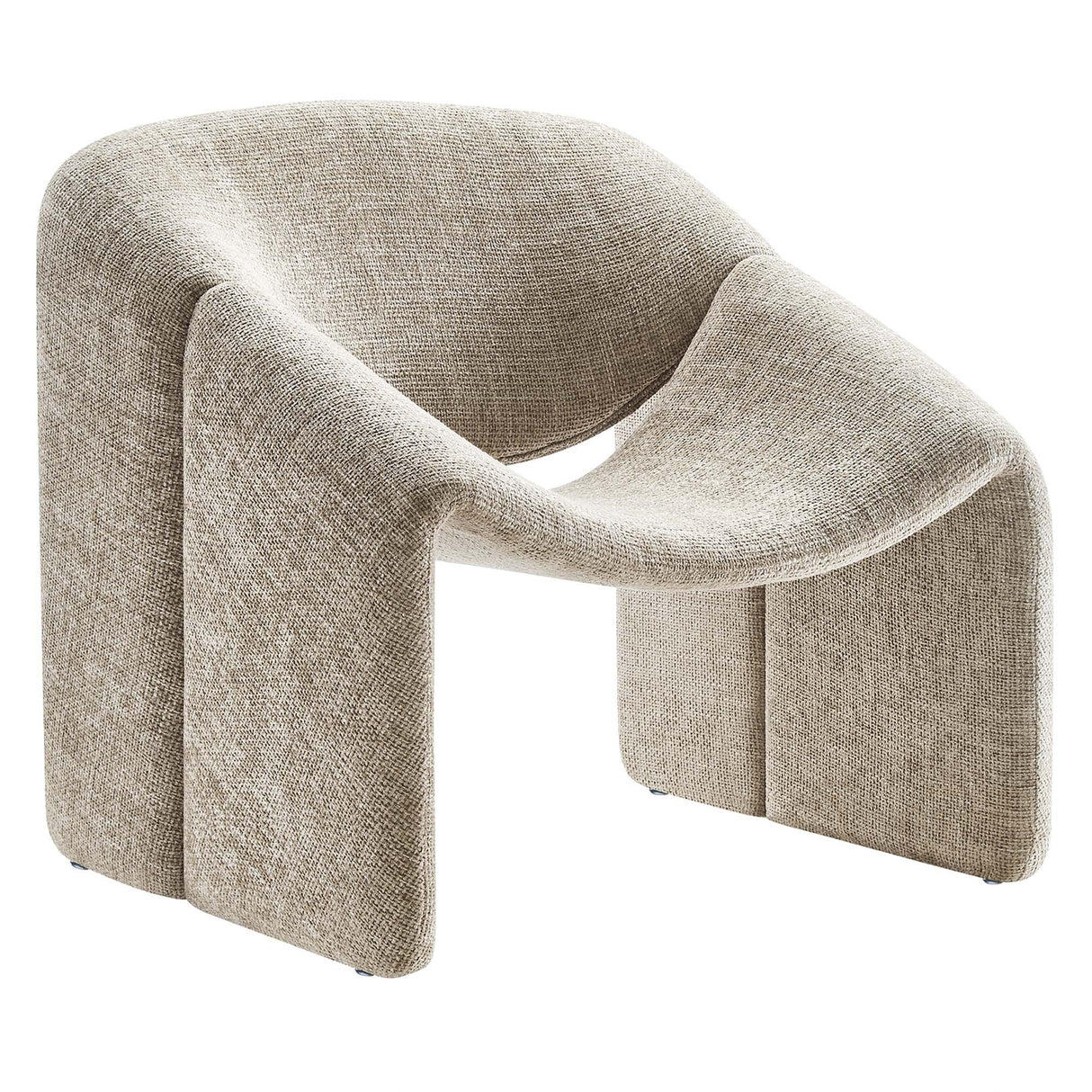 31 Inch Modern Curved Chenille Upholstered Accent Chair