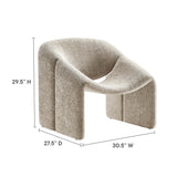 31 Inch Modern Curved Chenille Upholstered Accent Chair