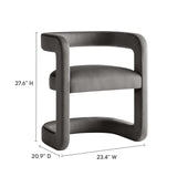 23 Inch Performance Velvet Barrel Accent Chair