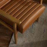 27 Inch Horizontal Channel Tufted Vegan Leather Accent Chair