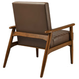 27 Inch Horizontal Channel Tufted Vegan Leather Accent Chair