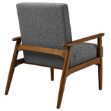 27 Inch Horizontal Channel Tufted Boucle Fabric Accent Chair