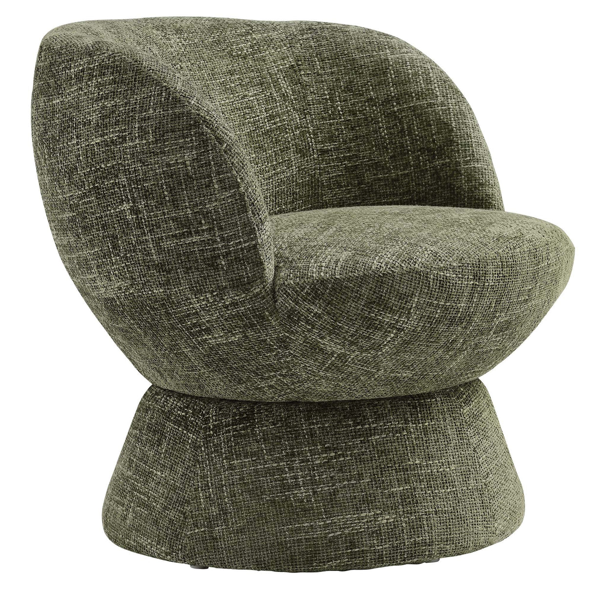 28 Inch Chenille Fabric Swivel Barrel Accent Chair