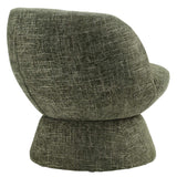 28 Inch Chenille Fabric Swivel Barrel Accent Chair