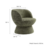 28 Inch Chenille Fabric Swivel Barrel Accent Chair
