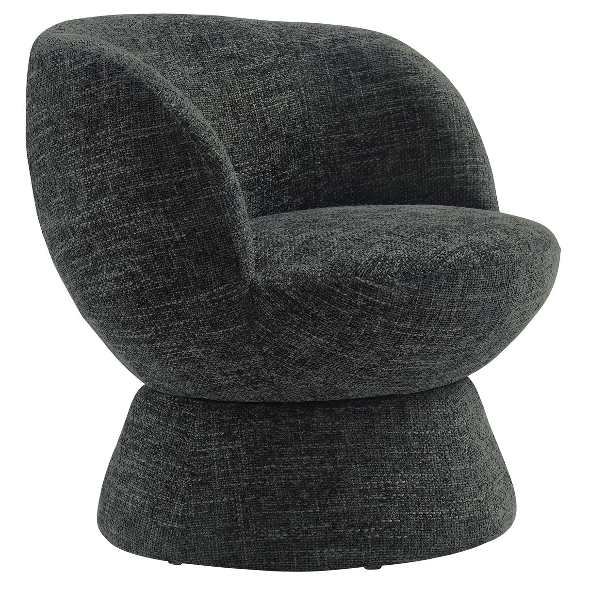28 Inch Chenille Fabric Swivel Barrel Accent Chair