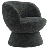 28 Inch Chenille Fabric Swivel Barrel Accent Chair