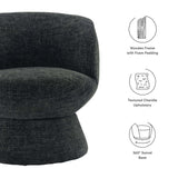 28 Inch Chenille Fabric Swivel Barrel Accent Chair