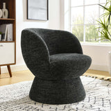 28 Inch Chenille Fabric Swivel Barrel Accent Chair