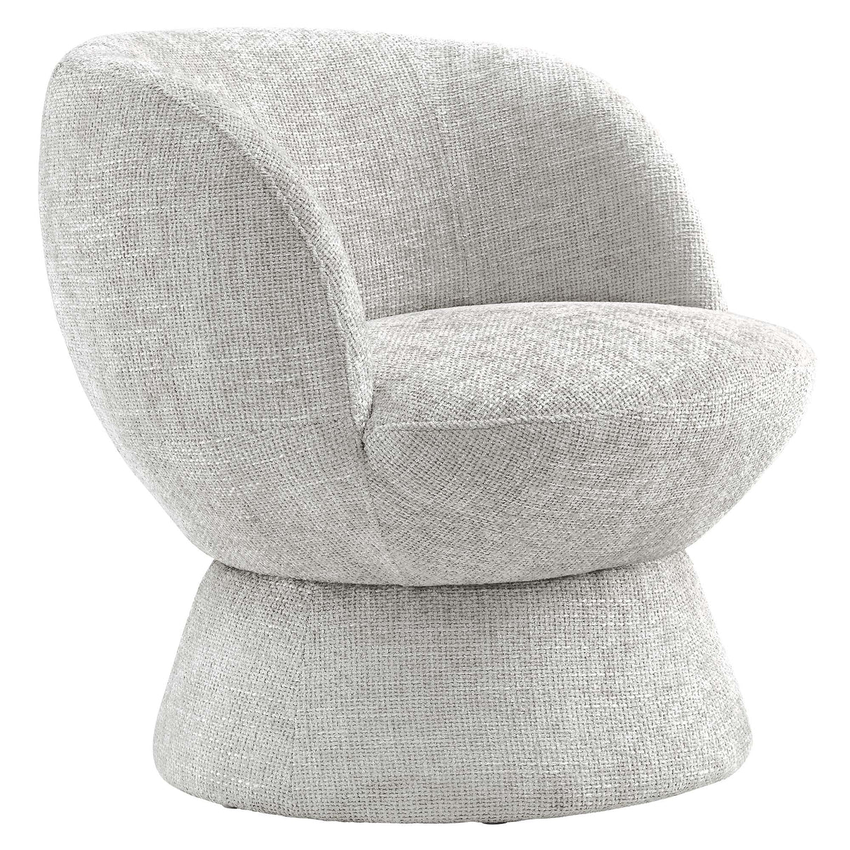 28 Inch Chenille Fabric Swivel Barrel Accent Chair