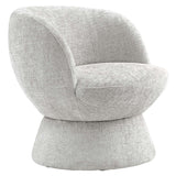 28 Inch Chenille Fabric Swivel Barrel Accent Chair